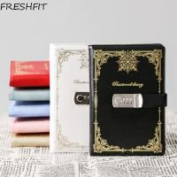 ราคา FRESHFIT สมุดบันทึกวารสารพร้อมล็อค, หนัง PU A5 100 แผ่นเขียนไดอารี่, กระดาษเส้นแฟชั่น Retro ปกแข็งสมุดบันทึกส่วนบุคคลนักเรียน (56301623478)