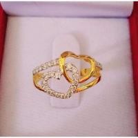 ราคา แหวนหัวใจ ทองแท้9k นน. 2.3 กรัม เพชรแท้รวม 0.24 กะรัต (3174249845)