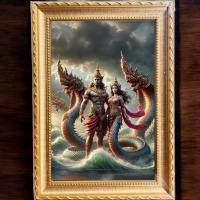 ราคา ภาพมงคล รูปโปสเตอร์ รูปพญานาค ปู่ศรีสุทโธ องค์ย่าศรีปทุมมา รูปภาพพญานาคราช พญานาค 7 เศียร EST10 (46855277822)
