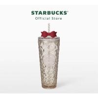 ราคา Starbucks Cozy Luxury with Ribbon Topper Cold Cup 24oz. ทัมเบลอร์สตาร์บัคส์พลาสติก ขนาด 24ออนซ์ (49652541889)