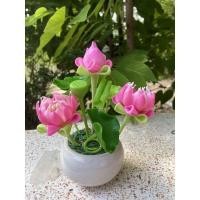 ราคา ดอกบัวดินปั้น ดอกบัวประดิษฐ์ ดอกไม้ประดิษฐ์ พร้อมกระถาง สูง 6 นิ้ว (10542148597)