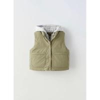 ราคา [zara aut] Gile สีเขียวมิ้นต์พร้อมหมวกสีเทาสําหรับเด็กทารก 2191 (26838754520)