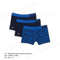 ราคา Lacoste กางเกงชั้นในผู้ชาย รุ่น Holiday Men's Printed 3-pack Navy Blue Boxers Code: 5H9971 10 8W1 (24503595838)