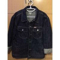 ราคา แจ็คเก็ตยีนส์ Calvin Klein Jeans(USA)ของแท้100% มือสอง ยีนส์สีเข้มกระดุมCKครบทุกเม็ด (537587162)