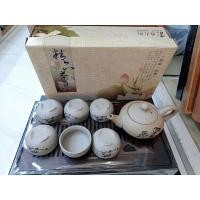 ราคา ชุดถ้วยชาลายครามเคลือบดอกบัว (43613520916)