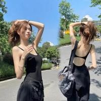 ราคา Dahong x1199 ❤️บอดี้สูทสีดำสวยหรูแมทช์กับเสื้อผ้าได้สวย บอดีสูทกล้ามเว้าหลังผ้าเรย่อน เสื้อฤดูร้อน แขนกุด เปิดหลัง (29155422381)