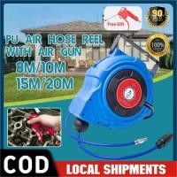 ราคา 10M / 15M / 20M PU AIR HOSE REEL พร้อม AIR GUN RETRACTABLE AUTO REWING HOSE PIPE PNEUMATIC REEL AIR BLOWER GUN WALL MOUNT... (42403741429)