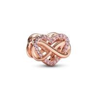 ราคา (ของแท้ พร้อมส่ง)Pandora Sparkling Infinity Pink Heart Charm แพนโดร่าชาร์มโรสโกลด์ หัวใจอินฟินิตี้ ของแท้ มือหนึ่ง (52404562311)