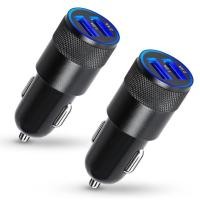 ราคา Dual USB Knurled Car Charger Dual-Port Aluminium Alloy Car Charger Small Steel Cannon Car Charger 2.4A Mobile Phone Car Charger (43876969114)