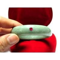 ราคา TANITTgems กำไลหยกพม่าแท้ฝังพลอยทับทิมแท้พร้อมใบรับประกันสินค้า (6271222810)