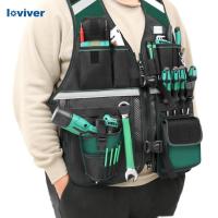 ราคา [Loviver] เสื้อกั๊กเครื่องมือช่างไฟฟ้าผู้ชายเสื้อกั๊กเครื่องมือสําหรับช่างก่อสร้างช่างไม้ (27388129246)