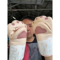 ราคา (ได้ซ้ายขวา)ถุงมือจับของร้อนลายแมว ถุงมือทำอาหาร ถุงมือตู้อบลายแมว ป้องกันความร้อนได้250องศาเซลเซียส ด้านนอกผ้าฝ้าย ด้า (26090860146)