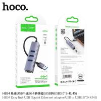 ราคา Hoco HB34 4 In 1 USB Gigabit Ethernet adapter USB/Type-C to USB3.0x3 +RJ45 สำหรับคอมพิวเตอร์ / Notebook / PC / Mac (16394773299)