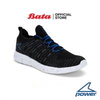 ราคา Bata บาจา ยี่ห้อ Power รองเท้าวิ่ง รองเท้ากีฬา แบบผูกเชือก ผ้าถัก Mesh สำหรับผู้ชาย รุ่น Engage Flex 300 Lo สีดำ 8186986 (21260446205)