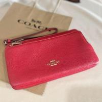 ราคา COACH DOUBLE ZIP WALLET คล้องมือ 2 ZiP L CU919 (24344493139)