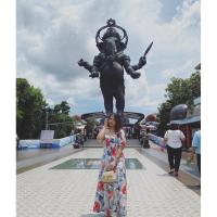 ราคา ส่งต่อเดรสยาว เว้าอก คอเหลี่ยม สีคัลเลอร์ฟูล (22987092392)