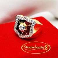 ราคา Inspire Jewelry ,แหวนทรงตำรวจล้อมเพชร ลงยา ตัวเรือนสีทอง แบบขายดีที่สุด ดีไซด์หรูอินเทรน ตัวเรือนหุ้มเศษทองแท้ 24K (6473227426)