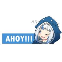 ราคา Gawr gura Sticker สติ้กเกอร์ 2 ชิ้น น้องหลามขยิบตา AHOY!! / Gawr gura/Hololive/VTuber/Sticker Vtuer Hololive Fanmade (7961911659)