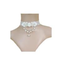 ราคา TANITTgems Vintage White Pearls French Lace Bridal Necklace#838 (453203622)