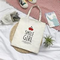 ราคา กระเป๋าผ้า สะพายไหล่ สกรีนลายน่ารักๆ ผ้าแคนวาส มีซิป กระเป๋าถือ ไปเที่ยว ไปเรียนพิเศษสวยๆ จุของได้เยอะ ขนาด 33 x 37 cm. (9800067452)