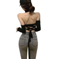 ราคา เสื้อเปิดไหล่ ไขว้หลังสีดำ แซ่บๆ (7831419159)