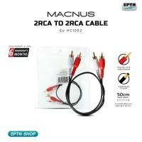 ราคา สายเคเบิล 2RCA TO 2RCA ยาว 50CM. ยี่ห้อ MACNUS รุ่น HC1202-0.5M. สายกลม ซองซิป (1800622456)