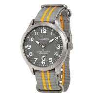 ราคา Nautica นาฬิกาข้อมือผู้ชาย สีเทา/เหลือ สาย Nylon รุ่น N09918G (2064585388)