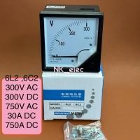 ราคา 6C2 6L2 Volt, Amp Meter โวลต์มิเตอร์ แอมป์ หน้า 80*80MM ไฟ AC ,DC แบบ เข็ม Analog (28662252092)