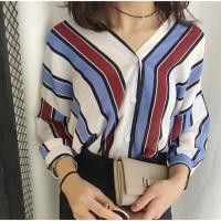 ราคา ‼️SALE155.-‼️เสื้อคอวีZaraกระดุมหน้าแขนยาว อก 32-44"ยาว 24" Korea สุดๆ (280630660)