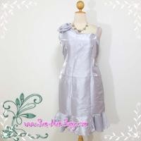ราคา ชุดออกงานคนอ้วนสายเดี่ยวแต่งโบว์ไหล่ผ้าไหมวาเลนติโน่สีเทาแต่งระบายชาย สม๊อกใส่ยางยืดที่เอวด้านหลัง มีซับใน อกฟรีไซส์48นิ (5114964812)