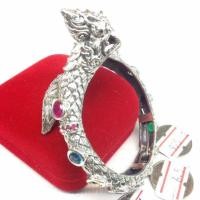 ราคา กำไลพญานาคนพเก้าเงินแท้พลอยcz (5017750062)