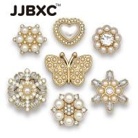 ราคา JJBXC Metal Shoe Buckle – ชุดอุปกรณ์เสริมพร้อม Butterfly & Pearl Flower & Diamond Stone (41677654329)
