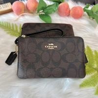 ราคา แท้ กระเป๋าCOACH คล้องมือ 2 ซิป Size S (17722705968)