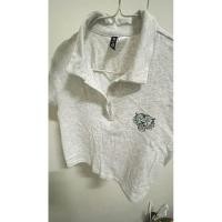 ราคา เสื้อโปโลครอปh&m สีเทาออกขาว (26921029076)