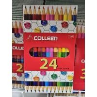 ราคา สีไม้คอลลีน ดินสอสี Colleen 24สี (2สีต่อแท่ง) สีคอลีน (28704877889)