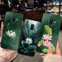 ราคา เคส Samsung A8 2018 / A8 Plus / A8+ พิมพ์ลายดอกบัวสวยงาม หรูหรา ราคาถูก (41501956081)