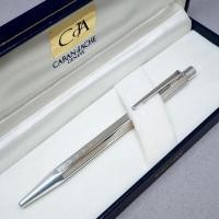 ราคา ปากกามือสอง ของแท้ ปากกา หมึกแห้ง CARAN dACHE GENEVE ตัวด้ามแกะลายเส้น silver plated (5444973596)