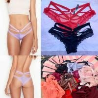 ราคา Victoria’s Secret แท้ รุ่นใหม่จากshop ราคาSALE • Very sexy lace&ring cheeky panties (แดงL, ดำXS) ส่งพร้อมถุงกระดาษแบร (4116399253)