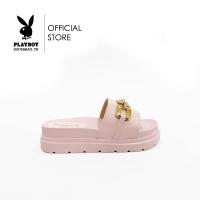 ราคา PLAYBOYรองเท้าแตะผู้หญิงส้นหนา ลิขสิทธิ์แท้ST-HS232C086 ดีไซน์คาดโซ่โลโก้เพชรมี3สี สีดำ สีขาว และสีชมพู ยึดตามตารางไซส์ (23045039762)