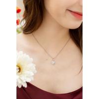 ราคา สร้อยคอเงินแท้s925จี้เพชรสวิสฝังคริสตัลแท้ชุบทองคำขาว18k (23402554770)