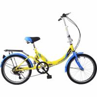 ราคา K-BIKE จักรยานพับได้ FOLDING BIKE 20 นิ้ว เกียร์ 6 Speed รุ่น20TC601 (New Design) เหลือง/น้ำเงิน #36 (621430620)