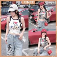 ราคา 3รู เสื้อครอปบอดี้พิมพ์ลายมิกกี้เมาส์ ฝ้าย ล1 เสื้อกล้ามรัดรูปผู้หญิง มี2สี (28467219767)