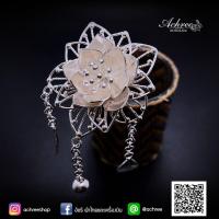 ราคา ปิ่นปักผม เงินแท้ 92.5% ลายดอกไม้สวยงาม ปิ่นปักผมเงิน (8974889752)