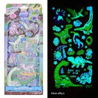 ราคา sticker ตกแต่ง journal 3D ไดโนเสาร์เรืองแสงสติกเกอร์สามมิติสำหรับเด็กทำด้วยมือ DIY การ์ตูน Tyrannosaurus rex ปริศนาอนุบาลรางวัลสติกเกอร์ (56905868026)