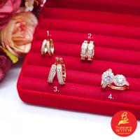 ราคา ต่างหูนากฝังเพชร แบบห่วง ชุบนาก สีโรสโกลด์ พิ้งค์โกลด์ งานแฟชั่น ใส่ง่าย ใส่ออกงานได้ รูปถ่ายจากสินค้าจริง พร้อมส่ง (42572856534)