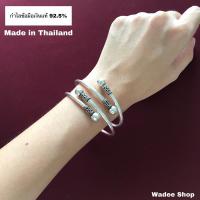 ราคา กำไลเงินแท้ 92.5% กำไลไขว้หัวกลม กำไลเงินแท้รมดำ (Made in Thailand) (7445585854)