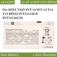 ราคา VGP-BPS33 11.4V 43WH แบตเตอรี่แล็ปท็อปสำหรับ SONY VAIO SVT-14 SVT-15 T14 SVT1511M1E SVT14126CXS (28301065024)