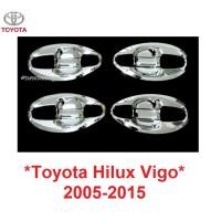 ราคา เบ้ารองมือเปิด Toyota Hilux Vigo 2005 - 2014 โตโยต้า วีโก้ ถ้วย เบ้ารองมือเปิดประตู กันรอย ถาดรองมือเปิดประตู เบ้ากันรอย (26522553670)