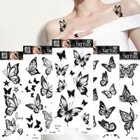 ราคา 5 Pieces/set สติกเกอร์รอยสักกันน้ํา ลายดอกไม้และผีเสื้อ สีสันสดใส Colorful Butterfly Peony Waterproof Tattoo Sticker (51351460750)
