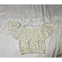 ราคา เสื้อปาดไหล่แขนระบาย ลายหัวใจ #เสื้อผ้ามือสอง #Secondhand (8911412288)